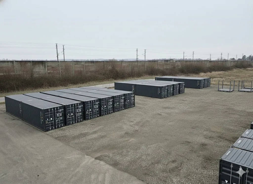 Containerplatz aus der Vogelperspektive